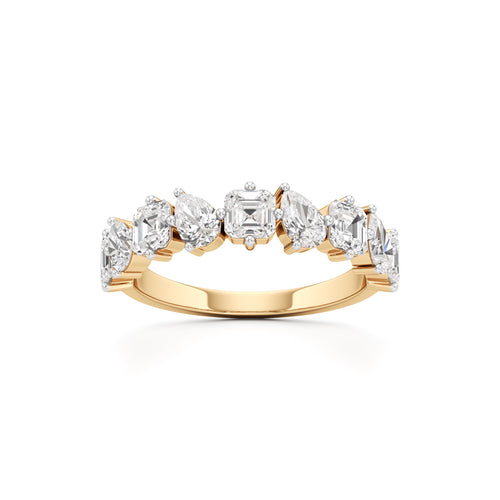 MixedCut Diamond Half Eternity Band