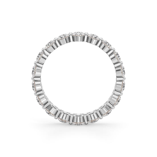 Double Row Pave  Bezel Set Diamond Eternity Band