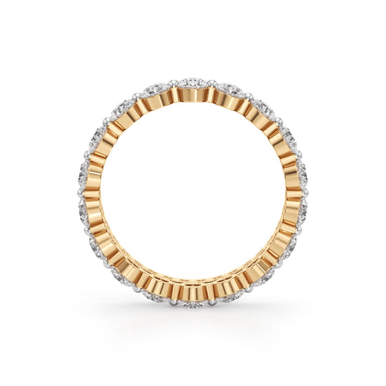 Double Row Pave  Bezel Set Diamond Eternity Band