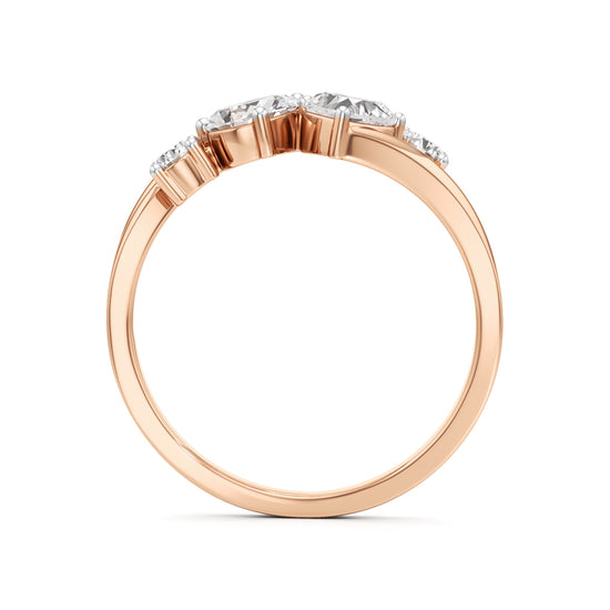 Whimsical MultiShape Diamond Bypass Ring