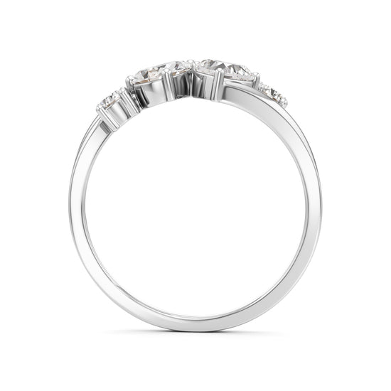 Whimsical MultiShape Diamond Bypass Ring