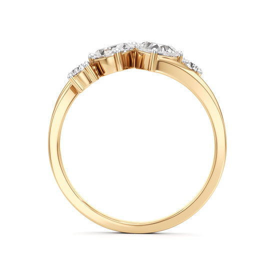 Whimsical MultiShape Diamond Bypass Ring