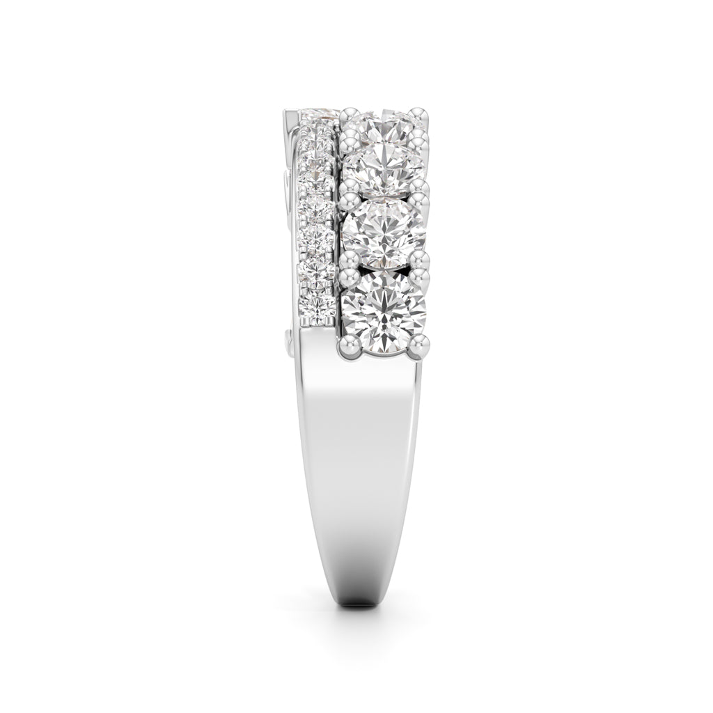 Cascading MixedCut Diamond Statement Ring