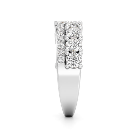 Cascading MixedCut Diamond Statement Ring