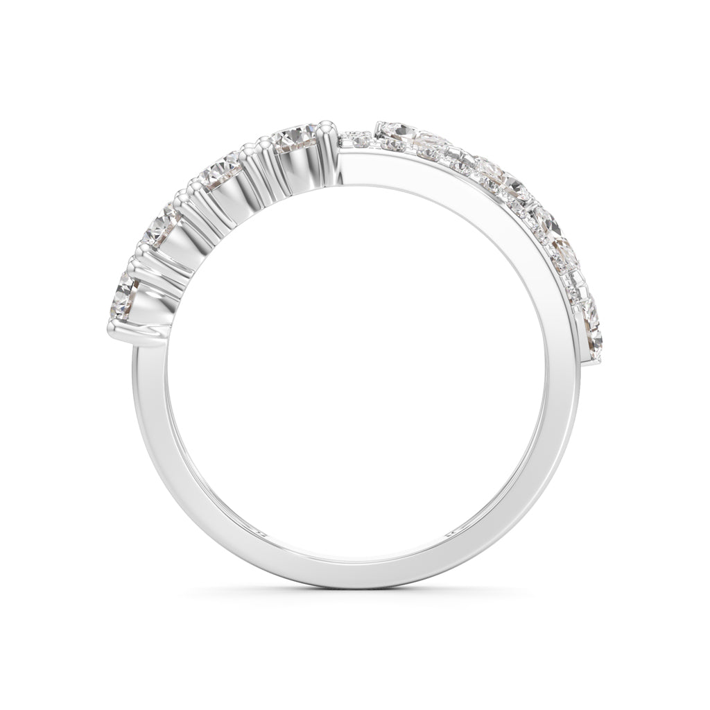 Cascading MixedCut Diamond Statement Ring