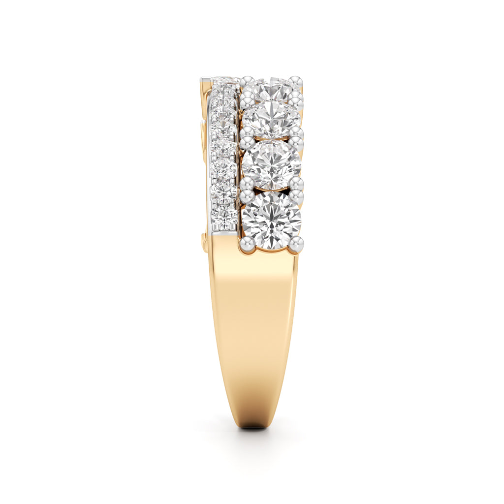 Cascading MixedCut Diamond Statement Ring