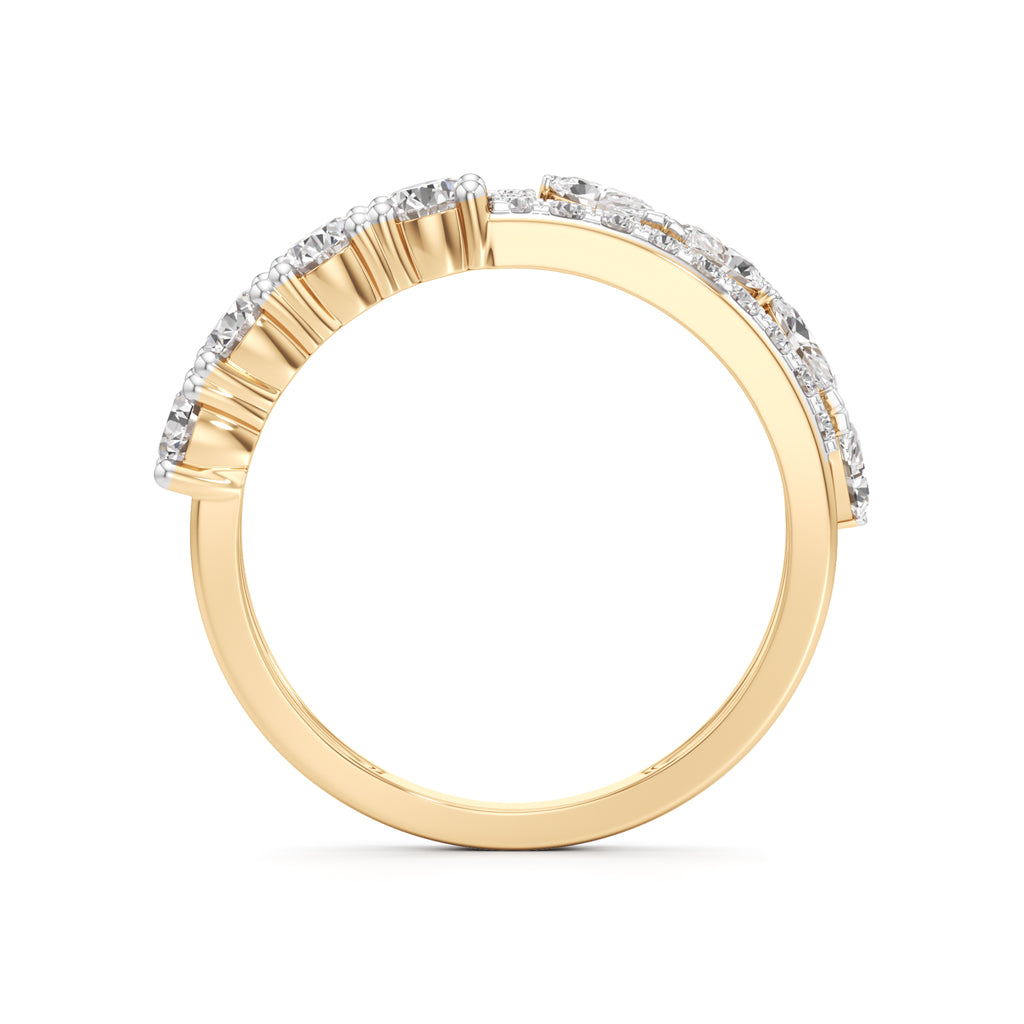 Cascading MixedCut Diamond Statement Ring