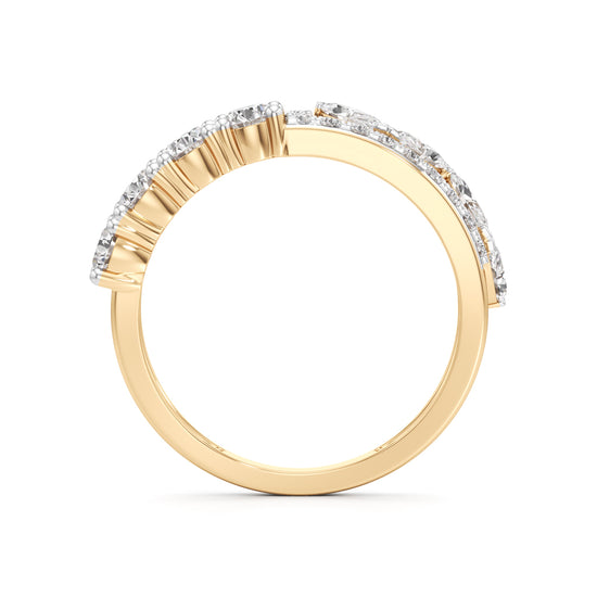 Cascading MixedCut Diamond Statement Ring