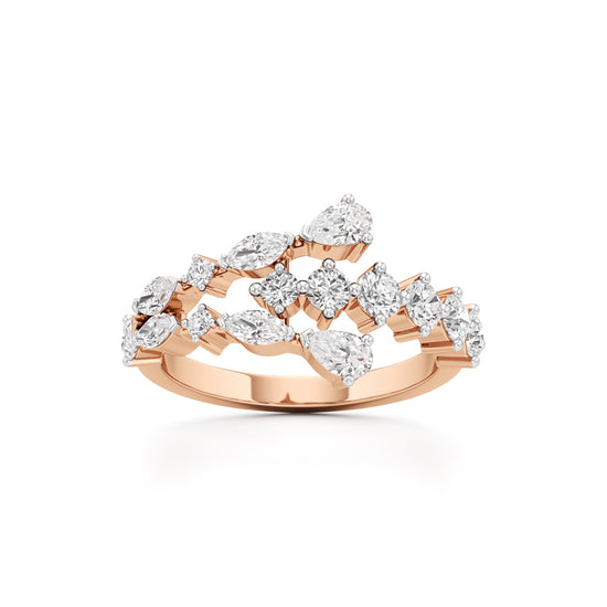 Starlit Swirl MultiCut Diamond Statement Ring