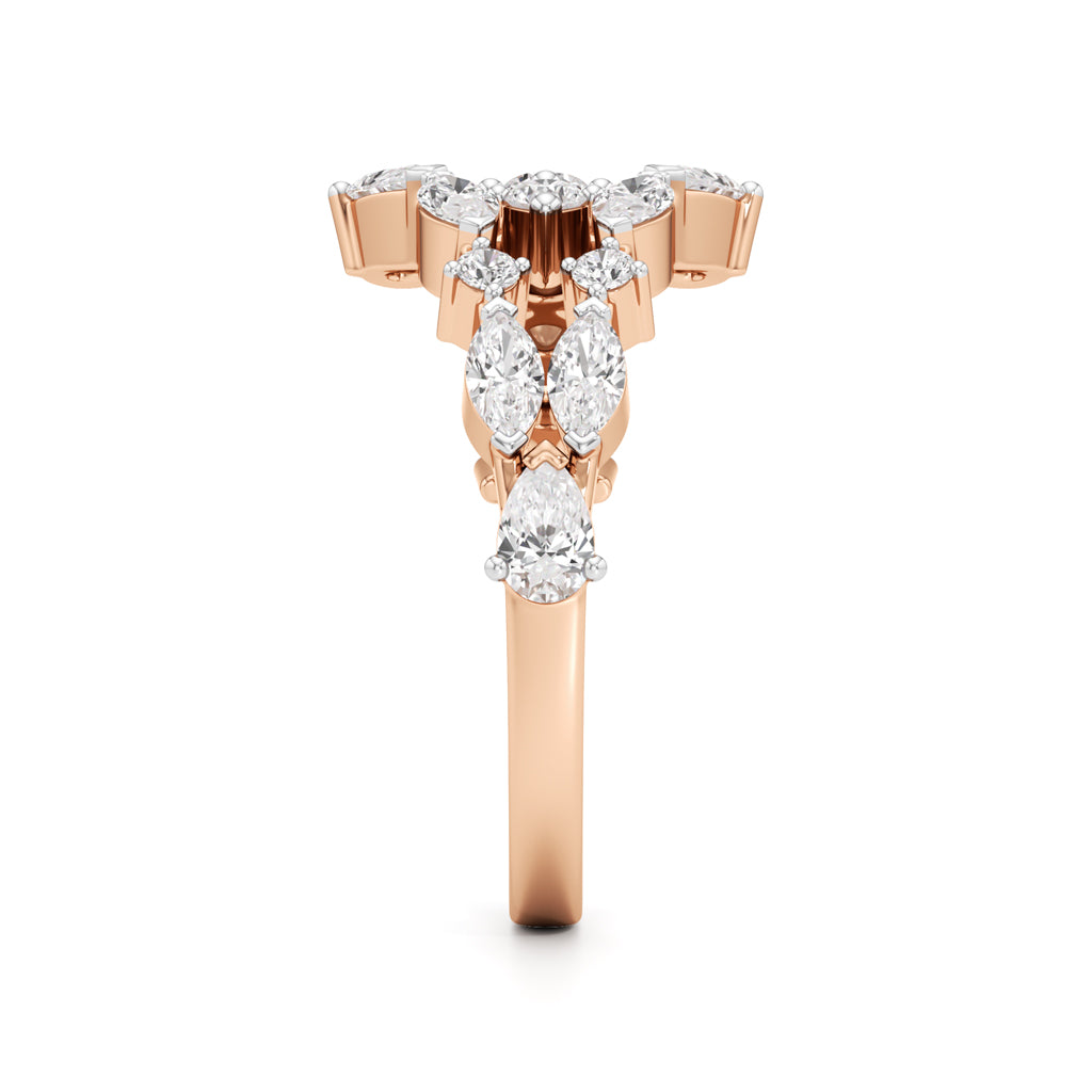 Starlit Swirl MultiCut Diamond Statement Ring
