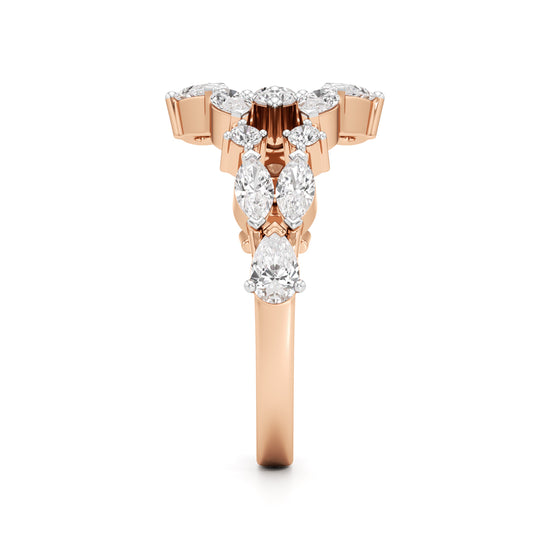 Starlit Swirl MultiCut Diamond Statement Ring