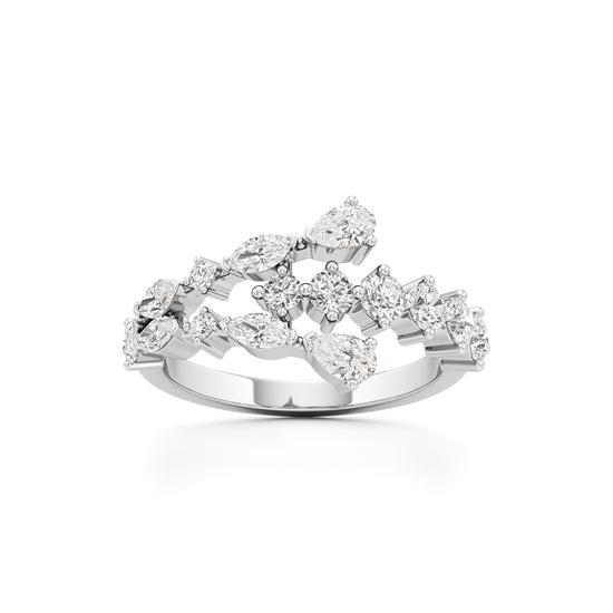 Starlit Swirl MultiCut Diamond Statement Ring