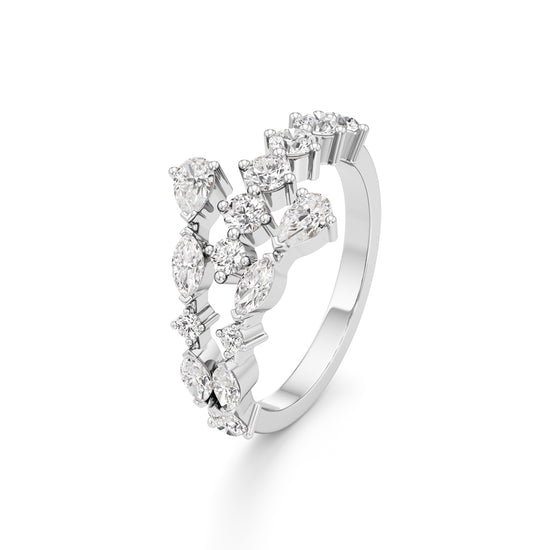 Starlit Swirl MultiCut Diamond Statement Ring