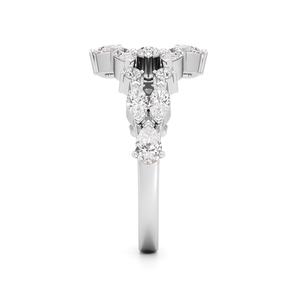 Starlit Swirl MultiCut Diamond Statement Ring