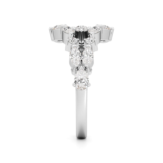Starlit Swirl MultiCut Diamond Statement Ring