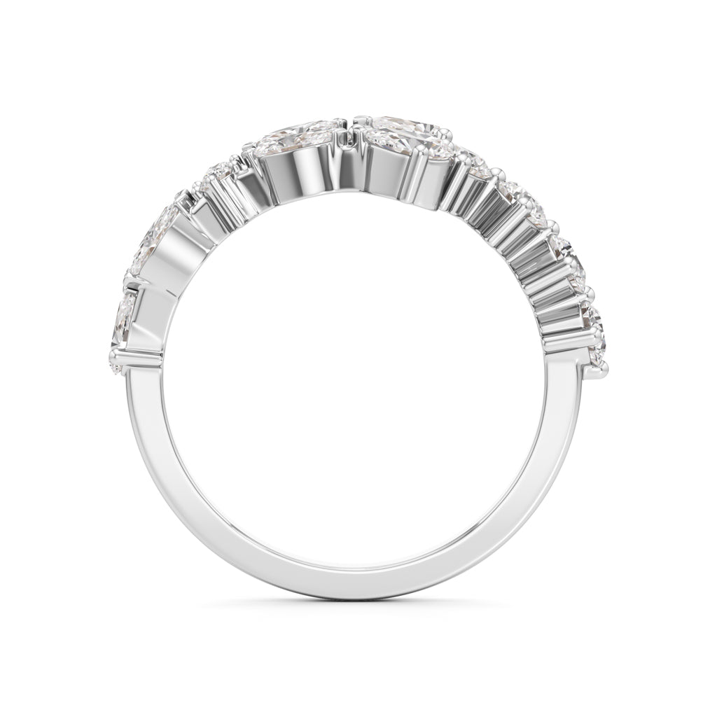 Starlit Swirl MultiCut Diamond Statement Ring
