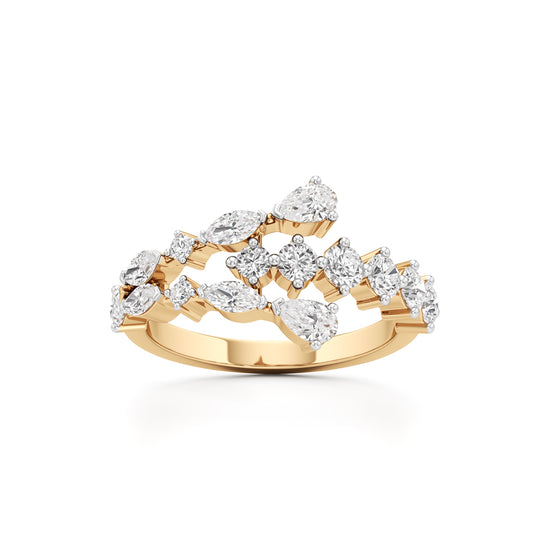 Starlit Swirl MultiCut Diamond Statement Ring