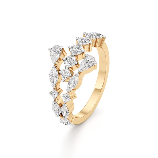 Starlit Swirl MultiCut Diamond Statement Ring