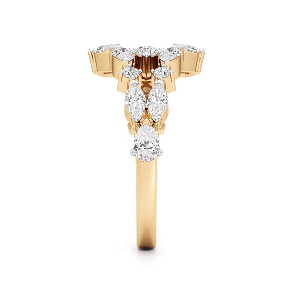 Starlit Swirl MultiCut Diamond Statement Ring