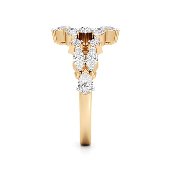 Starlit Swirl MultiCut Diamond Statement Ring