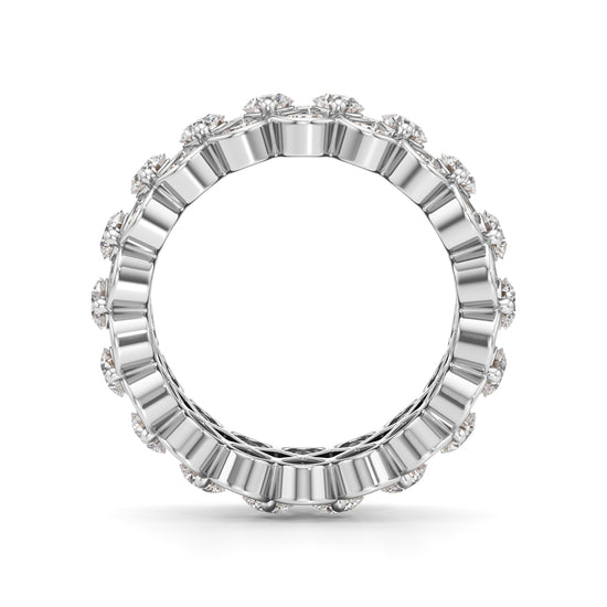 Diamond Lattice Weave Wide Band Ring