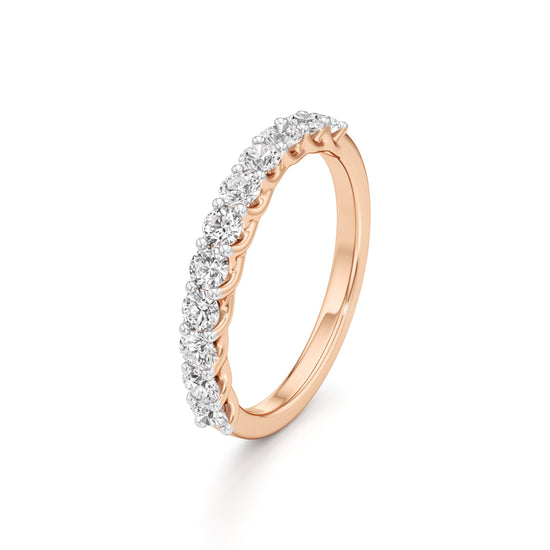Delicately Held Round Diamond Half Eternity Ring