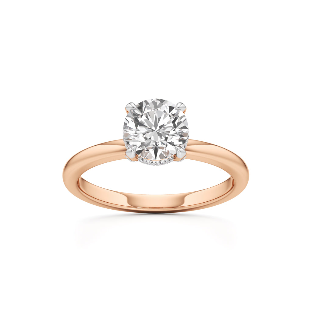 Elevated Diamond  Set Solitaire Ring