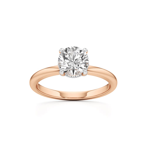 Elevated Diamond  Set Solitaire Ring