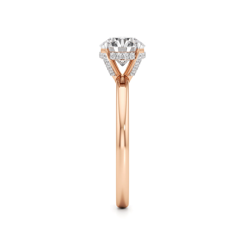 Elevated Diamond  Set Solitaire Ring
