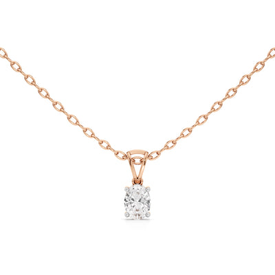 Eclipse 1Ct Oval Cut Solitaire Pendant