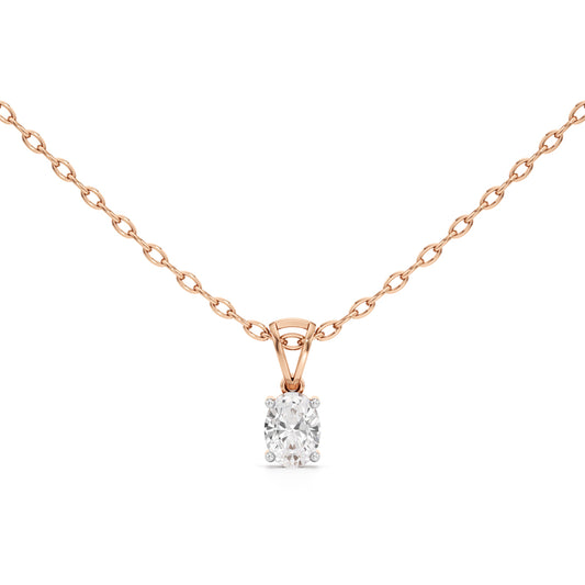 Eclipse 1Ct Oval Cut Solitaire Pendant