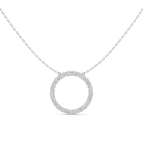 Joviana 1Ct Open Circle Round Cut Casual Pendant