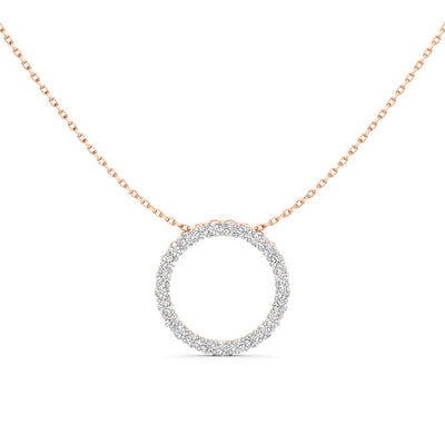 Joviana 1Ct Open Circle Round Cut Casual Pendant