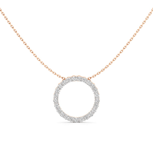 Joviana 1Ct Open Circle Round Cut Casual Pendant