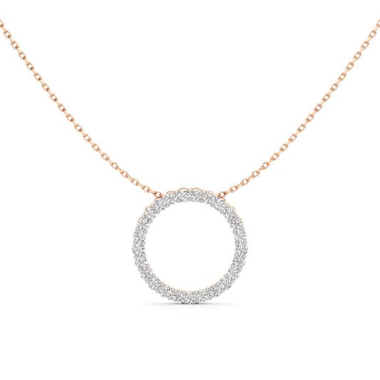 Joviana 1Ct Open Circle Round Cut Casual Pendant