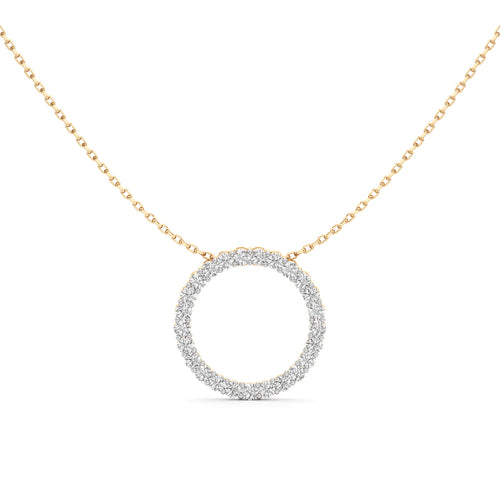 Joviana 1Ct Open Circle Round Cut Casual Pendant
