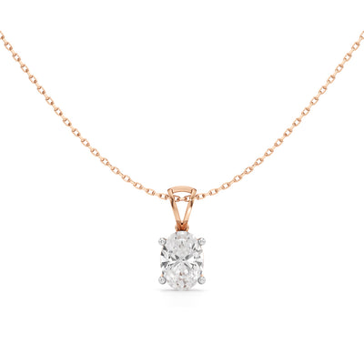 2Ct Oval Shape Solitaire Pendants
