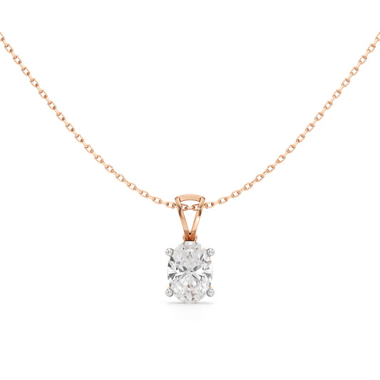 2Ct Oval Shape Solitaire Pendants