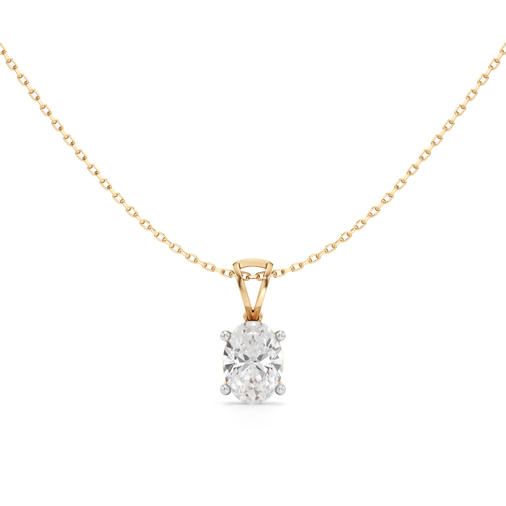 2Ct Oval Shape Solitaire Pendants