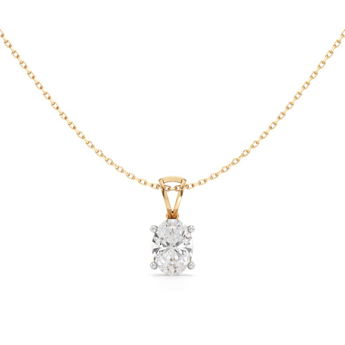 2Ct Oval Shape Solitaire Pendants