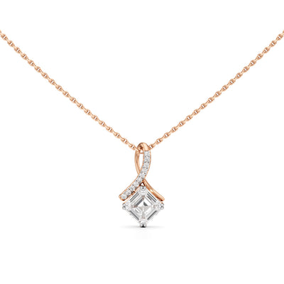 Faelora 1.50Ct Solitaire Asscher Cut Casual Pendant