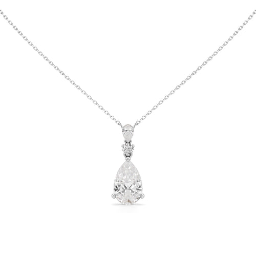 Hera 3.75Ct Three Prong Pear Cut Fancy Pendant