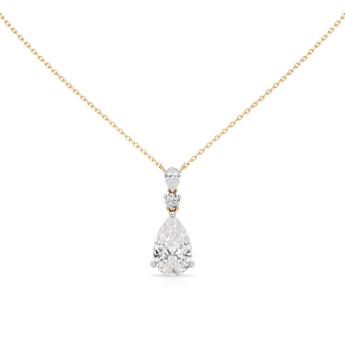 Hera 3.75Ct Three Prong Pear Cut Fancy Pendant