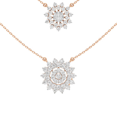 Harlow 3Ct Sunflower Round Cut Fancy Pendant