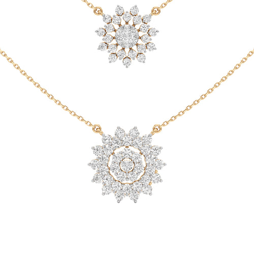 Harlow 3Ct Sunflower Round Cut Fancy Pendant