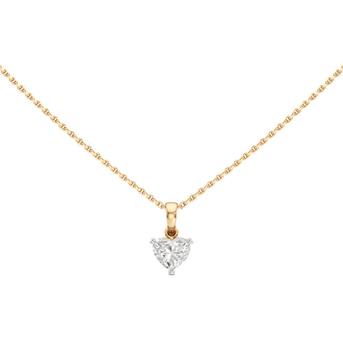 1Ct Heart Shape Solitaire Pendants