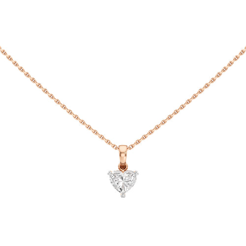 1Ct Heart Shape Solitaire Pendants