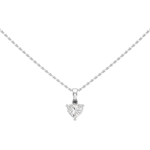 1Ct Heart Shape Solitaire Pendants