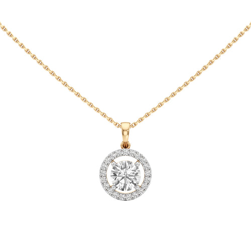 Wistara 1.75Ct Four Prong Round Cut Halo Pendant