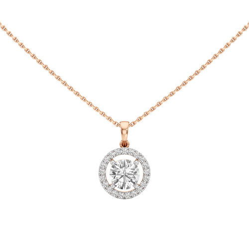Wistara 1.75Ct Four Prong Round Cut Halo Pendant